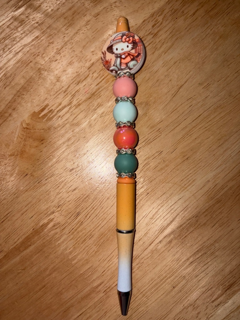 Hello Kitty Inspired Beaded Kids Pen - Pink, Mint, Coral, Teal, Orange